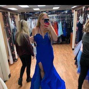 royal blue prom dress unaltered